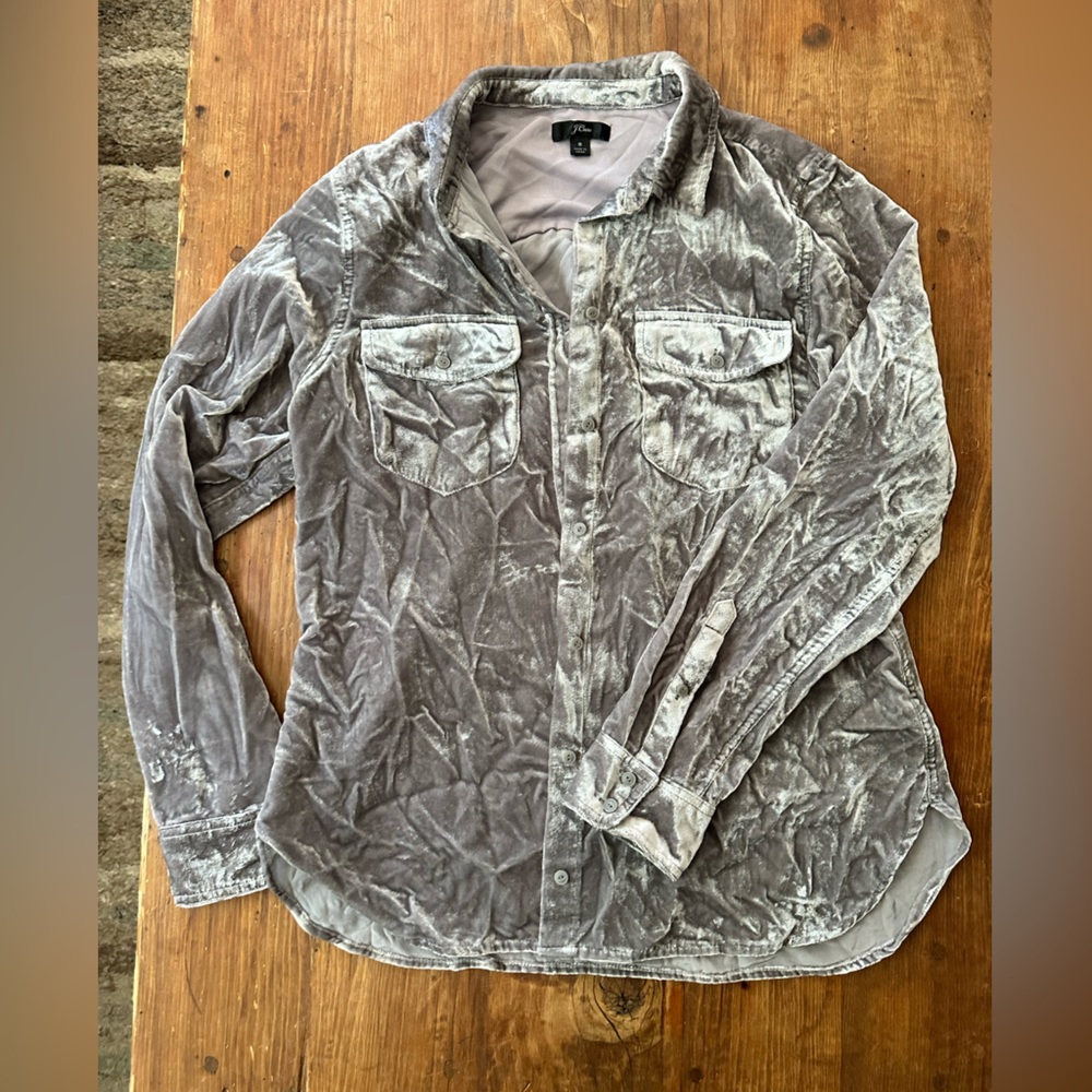 J. Crew velvet button down